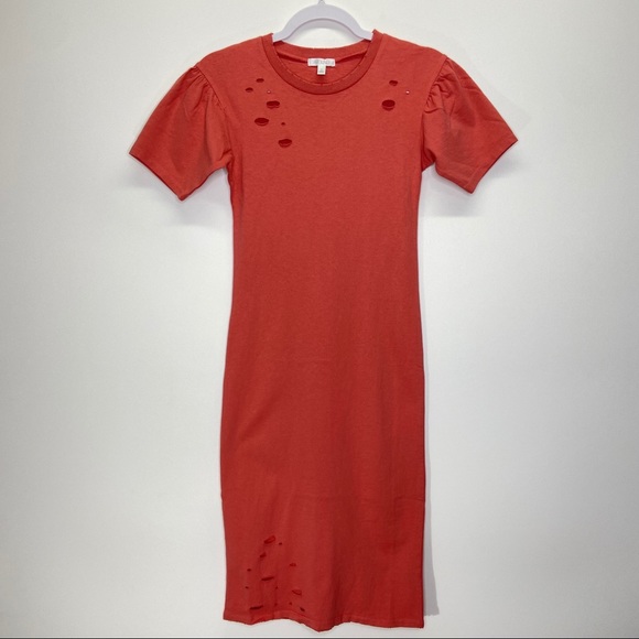 Abound Nordstrom Distressed Sheath Midi Dress XS - Picture 2 of 13